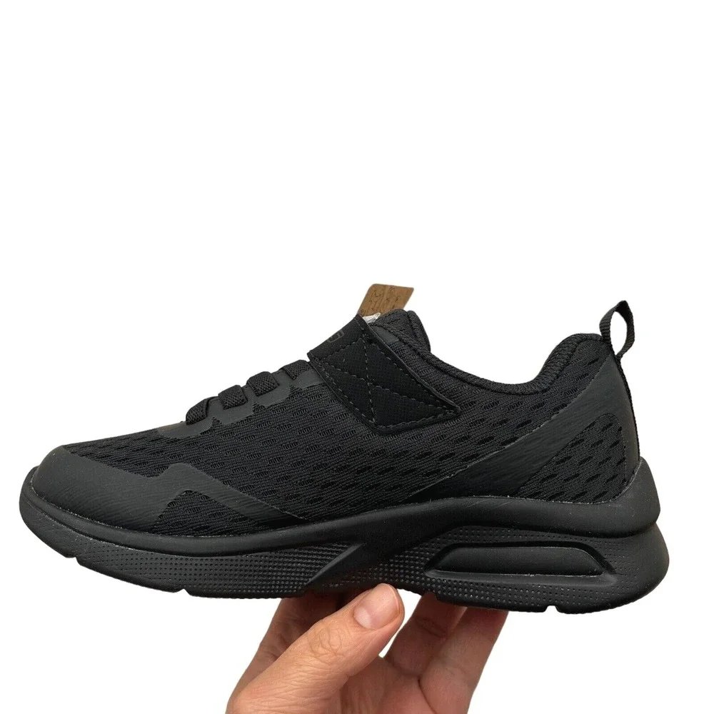 Skechers MicroSpec Max Youth‎ Boys Slip-on Sneaker Size 1 Solid Black Shoes
